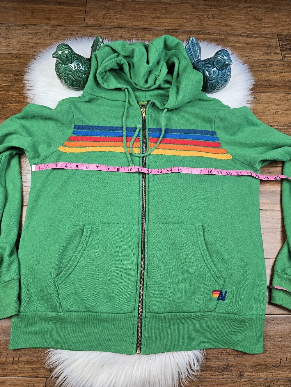 Aviator Nation 5 Stripe Green Sweatshirt XL - Picture 11 of 12